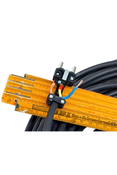 sas kablo Uzatma Kablosu 3x2,5 m Kauçuk Başlıklı 25 mt 3'lü Grup Priz - 3