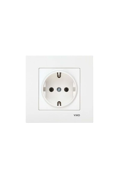Viko Karre Topraklı Priz Çerçeve Beyaz - Resim 2