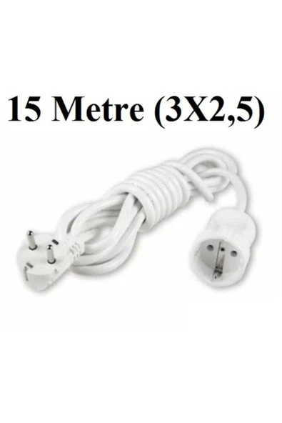 VİKO Topraklı Uzatma Seyyar Kablosu 15 Metre Tekli Priz 3x2,5 Mm Seyyar Uzatma Kablosu