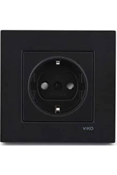 Viko Artline Novella Siyah Çocuk Korumalı Topraklı Priz Çerçeveli ürün görseli 1