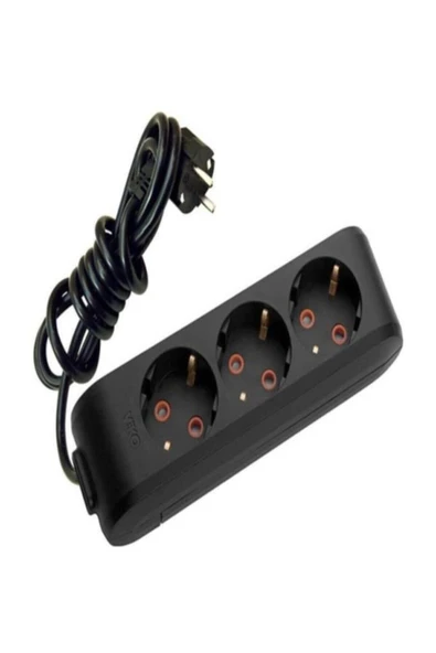 VİKO Multi-led Siyah 3'lü Priz Top. Kablolu Ç. K. 2mt ürün görseli 1