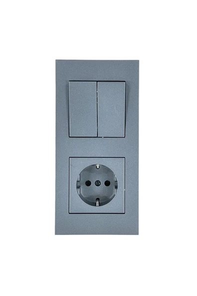 OVİVO Grano Füme Komütatör Topraklı Priz Set Fümekomtoppriz - Resim 2