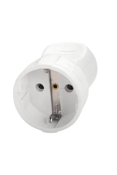 VİKO Topraklı Dişi Fiş Beyaz Tekli Seyyar Dişi