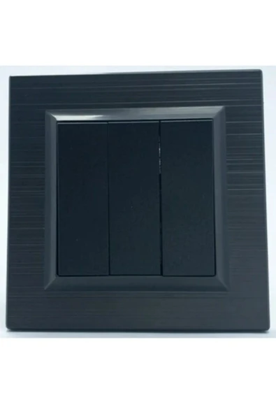 OVİVO Quantum siyah 3'lü anahtar + çerçeve ürün görseli 1