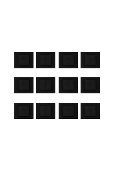 OVİVO GRANO SİYAH KOMÜTATÖR 12Lİ ÇERÇEVE DAHİL - Resim 3