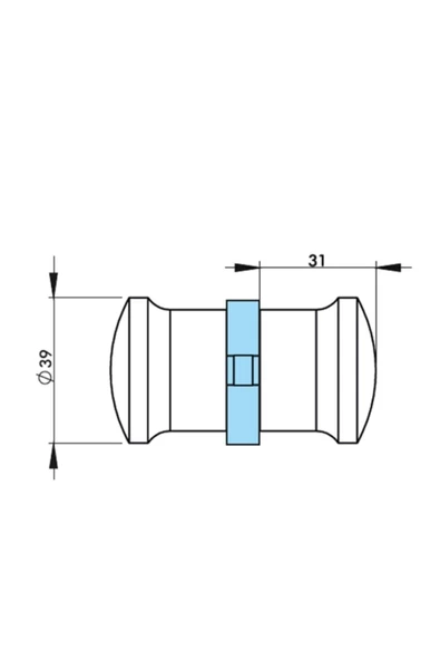 2 Kapılık Cam Duşakabin Topuz Yuvarlak Kulpları - 3