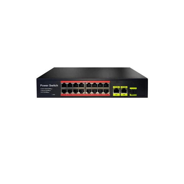 URANIUM POE-G1621SFP-300W 16 PORT GIGABIT+2XGB RJ45+1XSFP UPLINK POE RACKMOUNT SWITCH (REALTEK CHIPSET)