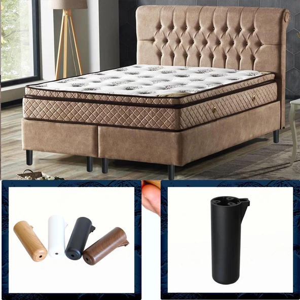 Mobilya Kapsül Ayak Yükseltici Sehpa Kanepe TV Ünitesi Koltuk Ayağı Baza Ayakları Mat Siyah 18 cm - Resim 8