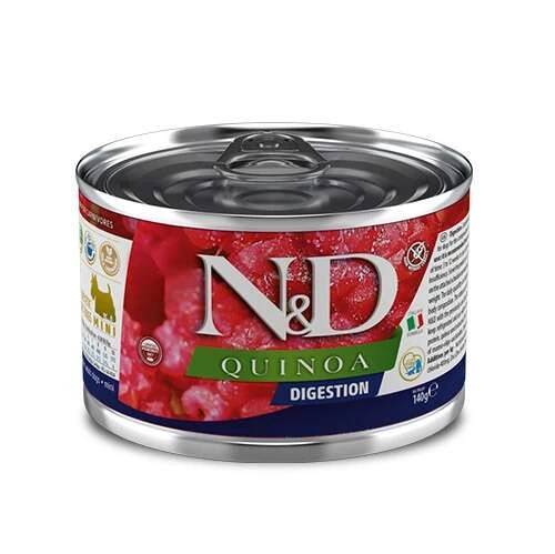 N&D Quinoa Mini Digestion Hassas Sindirim Kinoa, Kuzu, Enginarlı Köpek Konservesi 140 Gr