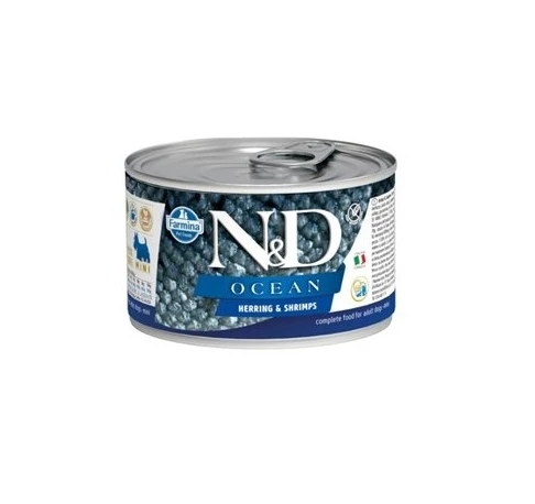 N&D Ocean Köpek Konserve Ringa Balığı & Karides Mini 140 Gr