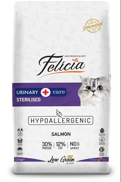 Felicia Sterilised Düşük Tahıllı Somonlu Kısırlaştırılmış Yetişkin Kedi Maması 12 Kg