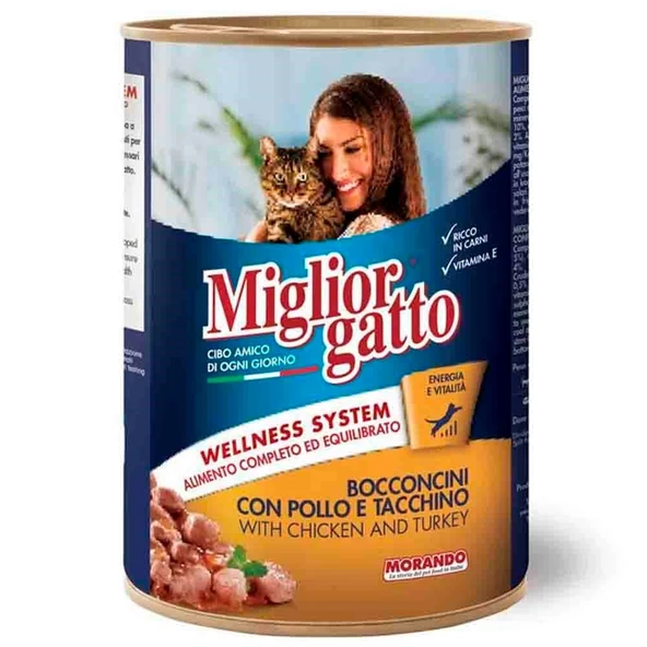 Miglior Gatto Tavuklu Hindili Kedi Konservesi 405 gr ürün görseli