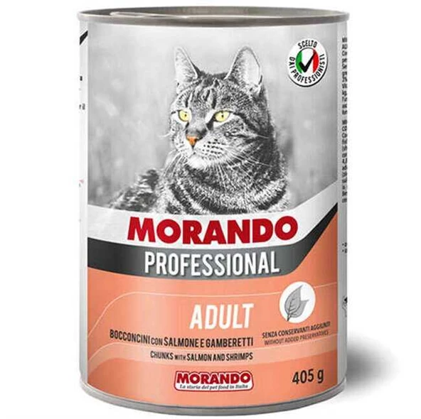Morando Karides ve Somonlu Yetişkin Kedi Konservesi 405gr