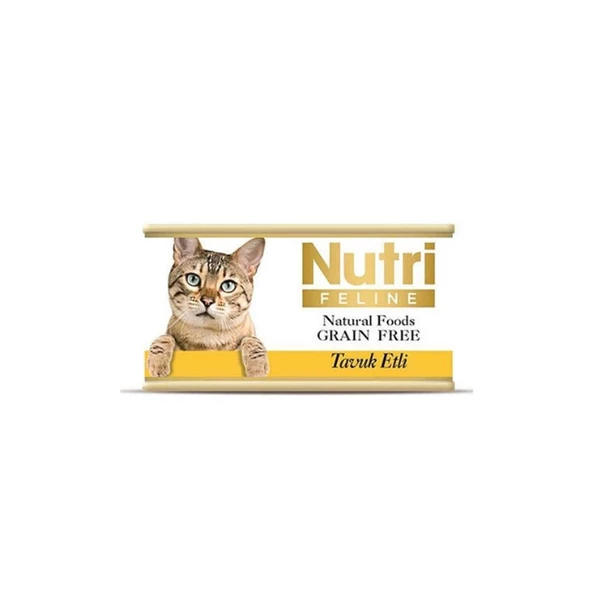 Nutri Feline Tahılsız Tavuk Etli Yetişkin Kedi Konservesi 85gr