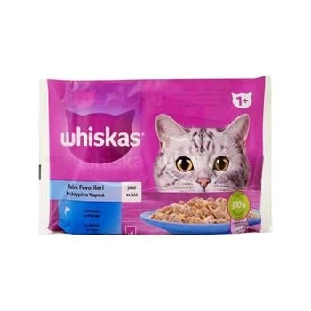 Whiskas Balık Favorileri Somonlu ve Ton Balıklı Kedi Yaş Mama 340 g (4 X 85 Gr) ürün görseli