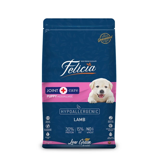 Felicia Medium & Large Kuzu Etli 3 kg Orta ve Büyük Irk Yavru Köpek Maması