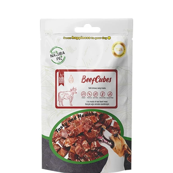 Eco Natura Pet Beef Cubes Yumuşak Biftekli Küp Köpek Ödülü 100 Gr