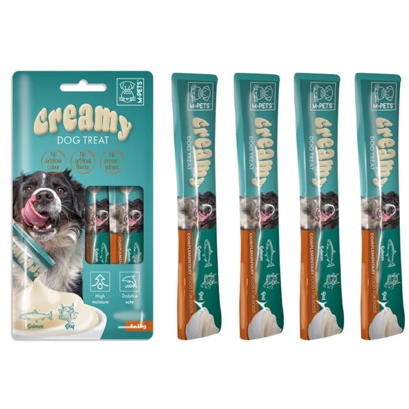 19039299 M-pets Köpek Ödülü Creamy Somon Balikli Biftekli 4x15gr - 1