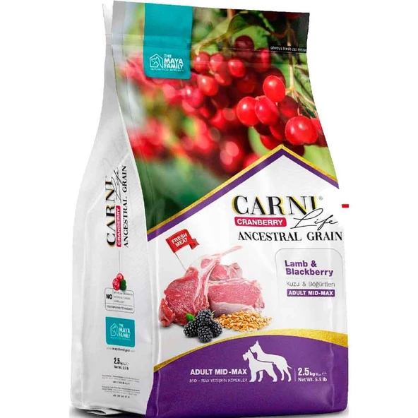 Carni Life Köpek Maması 12 Kg Kuzu Eti Böğürtlen Kızılcık