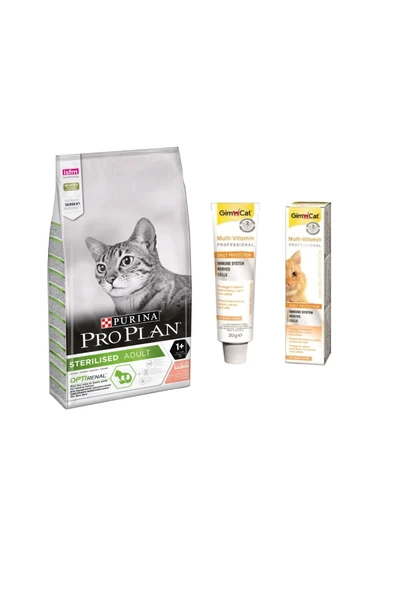 Somonlu Kısırlaştırılmış Kedi Maması 10 Kg Gimcat Multi Vitamin 20 gr