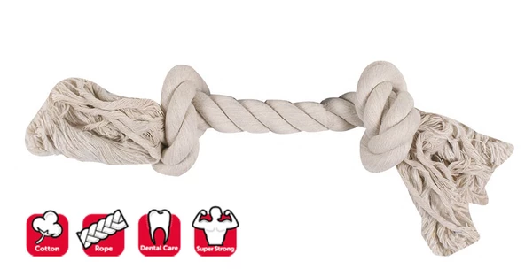 Karlıe 2 Düğümlü Ip Köpek Oyu. L 35 Cm Beyaz