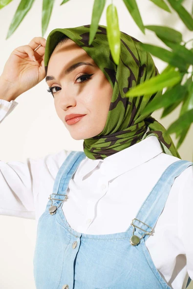 Kamuflaj Desen Bambu Eşarp Benetton