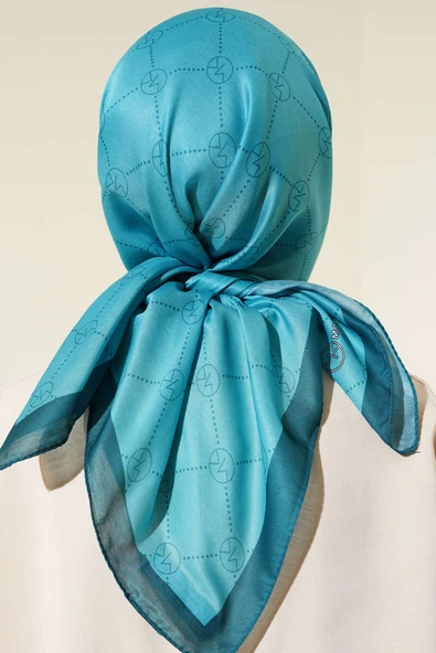 MK Baklava Desen Eşarp Petrol Yeşili - Resim 3