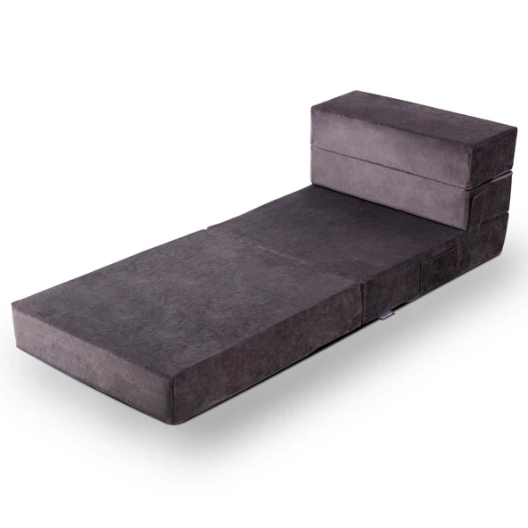 Valeria Kadife Katlanır Yatak Olabilen Tek Kişilik Koltuk Tek Kiremit - 9