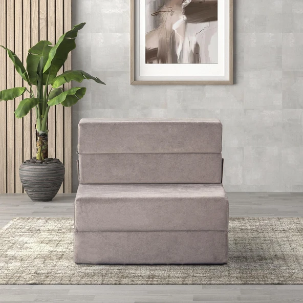 Valeria Kadife Katlanır Yatak Olabilen Tek Kişilik Koltuk Tek Kiremit - 2