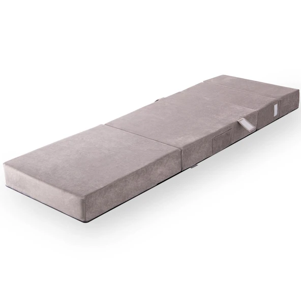 Valeria Kadife Katlanır Yatak Olabilen Tek Kişilik Koltuk Antrasit Tek - 11