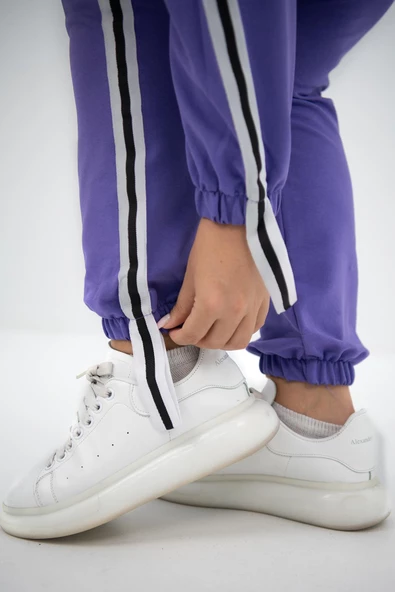 Kadın Büyük Beden Kapüşonlu Baskı Detaylı Eşofman Takımı 8136-25 - 11