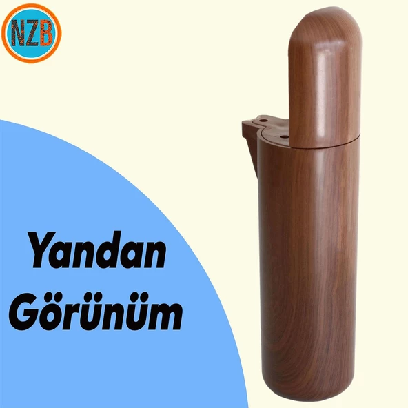 Mobilya Yükseltici Kanepe TV Ünitesi Koltuk Ayağı Baza Ayakları Ahşap Desenli Kahverengi Ceviz 18 cm - Resim 2