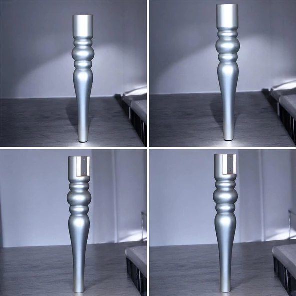 Marina Masa Dresuar Ayağı 72 cm Plastik Ayak Gümüş Gri Mutfak Yemek Masası Mobilya Ayakları Gümüş - 7