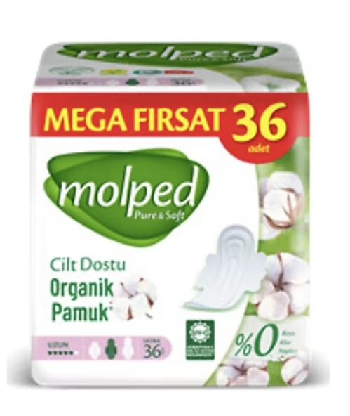 Molped Pure & Soft Uzun 36'lı Mega Fırsat Hijyenik Ped