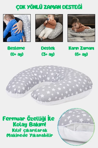 Bebek Emzirme Örtüsü Ve Yastık 2'li Avantajlı Set, Ayarlanabilir Emzirme Önlüğü, Emzirme Yastığı, Puset Örtüsü - 4
