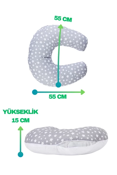 Bebek Emzirme Örtüsü Ve Yastık 2'li Avantajlı Set, Ayarlanabilir Emzirme Önlüğü, Emzirme Yastığı, Puset Örtüsü - 3