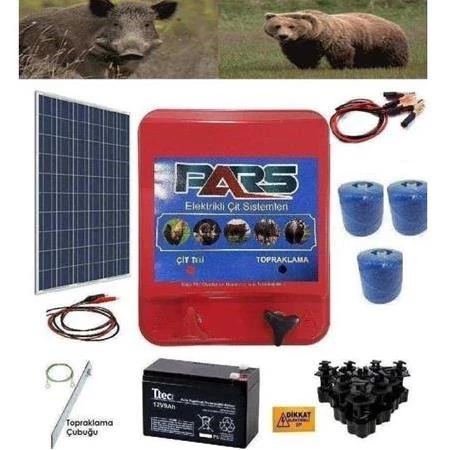 Pars Elektrikli Çit Ayı-Domuz Kovucu Eco Set 1500 (Demir Direk İzolatörlü)