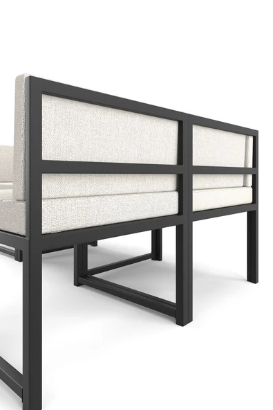 Wood House Ceylin 4'lü Koltuk Takımı Bej (MUTFAK,BAHÇE,BALKON,OTURMA ODASI) - Resim 3