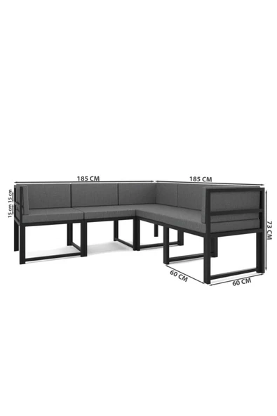 Wood House Doruk 5'li Köşe Takımı Gri (MUTFAK,BAHÇE,BALKON,OTURMA ODASI) - 2