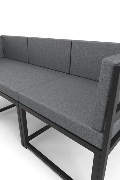 Wood House Petek 3'lü Koltuk Gri Takımı (MUTFAK,BAHÇE,BALKON,OTURMA ODASI) - 2