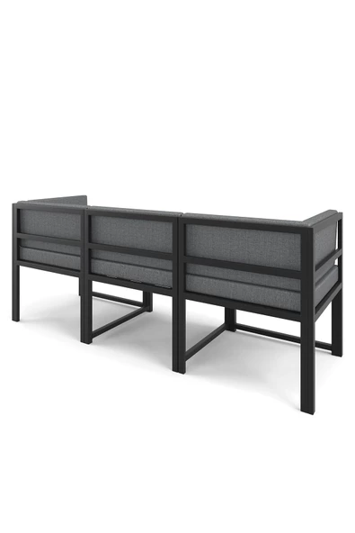 Wood House Petek 3'lü Koltuk Gri Takımı (MUTFAK,BAHÇE,BALKON,OTURMA ODASI) - 4