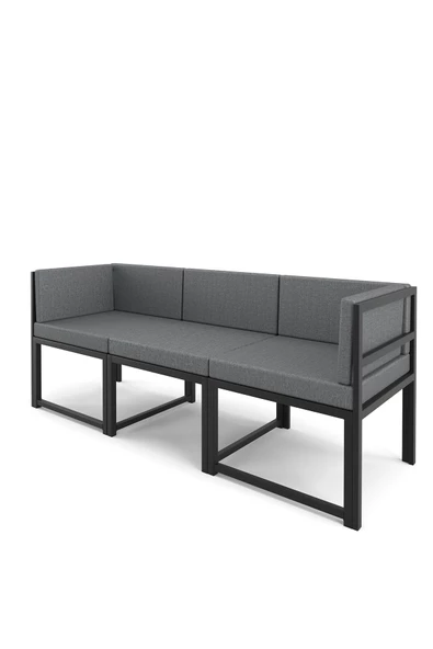 Wood House Petek 3'lü Koltuk Gri Takımı (MUTFAK,BAHÇE,BALKON,OTURMA ODASI) - 3