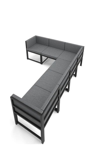 Wood House Parla 6'lı Köşe Koltuk Takımı Gri (MUTFAK,BAHÇE,BALKON,OTURMA ODASI) - 4
