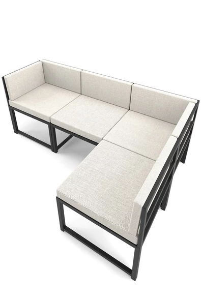 Wood House Ceylin 4'lü Koltuk Takımı Bej (MUTFAK,BAHÇE,BALKON,OTURMA ODASI) - Resim 2