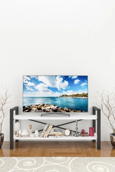 Wood House Buse Tv Sehpası - Beyaz