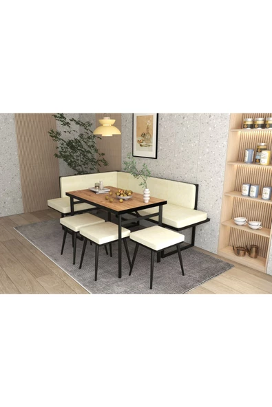 Wood House PAMİR KÖŞE TAKIMI BEJ-CEVİZ  (MUTFAK,BAHÇE,BALKON,OTURMA ODASI) - 2