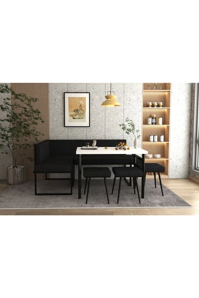 Wood House PAMİR KÖŞE TAKIMI SİYAH-BEYAZ  (MUTFAK,BAHÇE,BALKON,OTURMA ODASI) - 2