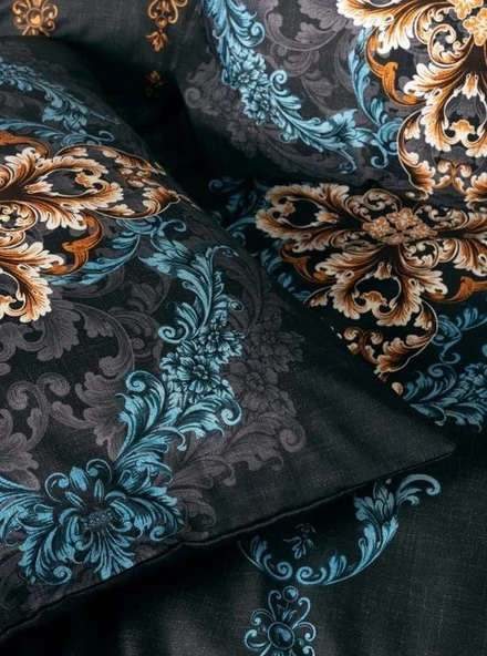 Cotton Box Palace Saten Çift Kişilik Nevresim Takımı Dorhan Siyah - 3