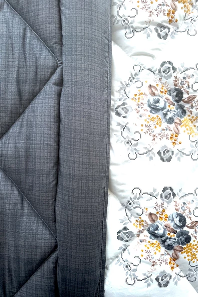 Alla Turca 4 Yastık Kılıflı Çift Taraflı Desenli Uyku Seti-Kanaviçe Antrasit - 7