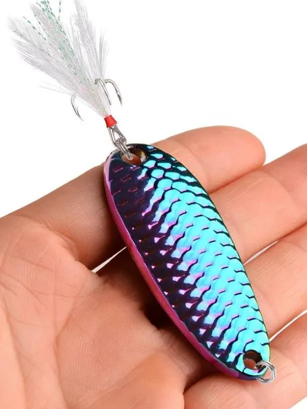 Eagenset Kaşık 15gram / 4,9 c.m Çok Renkli Sahte Yem, Spin, Rapala, Jig Yem, Zoka Yem, Alabalık, Çinekop, Levrek, Lüfer, Palamut, Zargana, Turna, Zoka Yem - 2